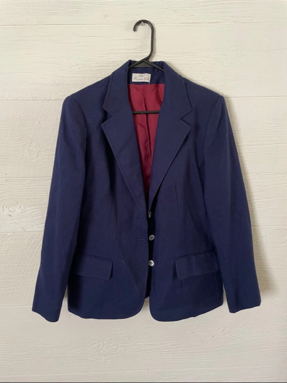 Women’s Navy Blazer with Wine Inner Lining